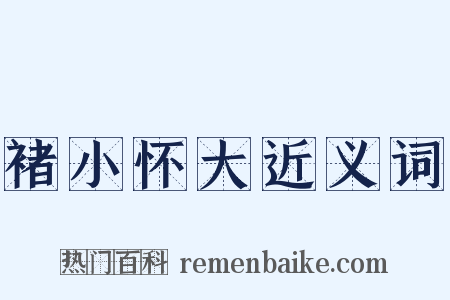 褚小怀大近义词是什么意思的图片